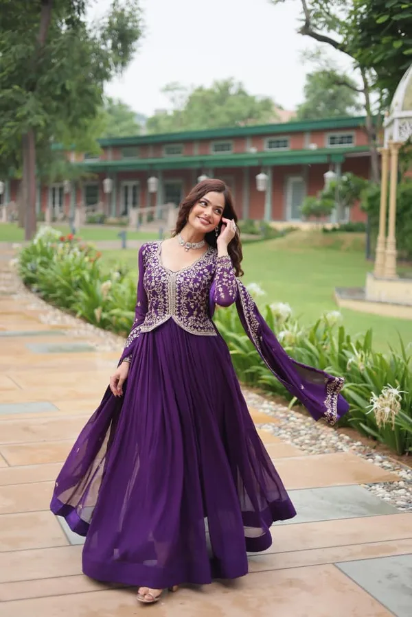 Regal_Sequins_&_Zari_Embroidered_Faux_Blooming_Gown_With_Dupatta