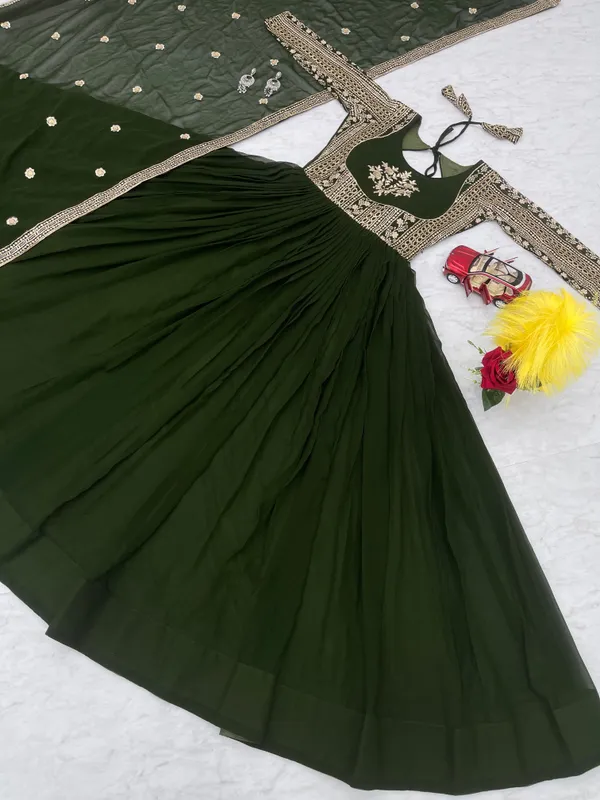 Luxury_Faux_Georgette_Sequin_Embroidered_Long_Gown_With_Dupatta