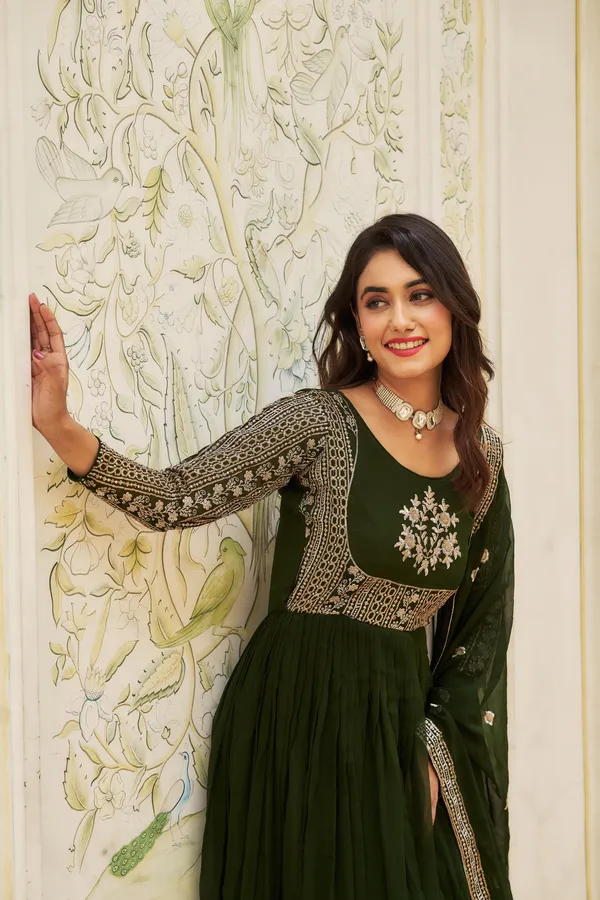 Luxury_Faux_Georgette_Sequin_Embroidered_Long_Gown_With_Dupatta
