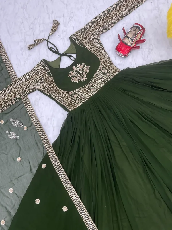Luxury_Faux_Georgette_Sequin_Embroidered_Long_Gown_With_Dupatta