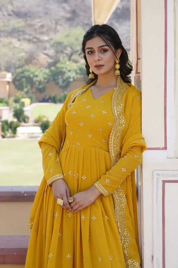 Royal_Mustard_Zari_Sequins_Anarkali_Gown_With_Cut_Work_Dupatta