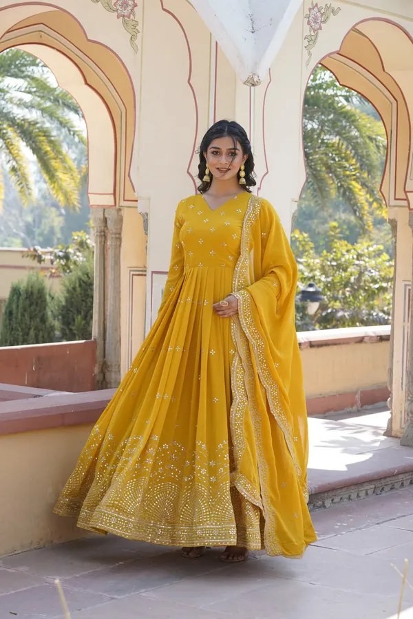 Royal_Mustard_Zari_Sequins_Anarkali_Gown_With_Cut_Work_Dupatta