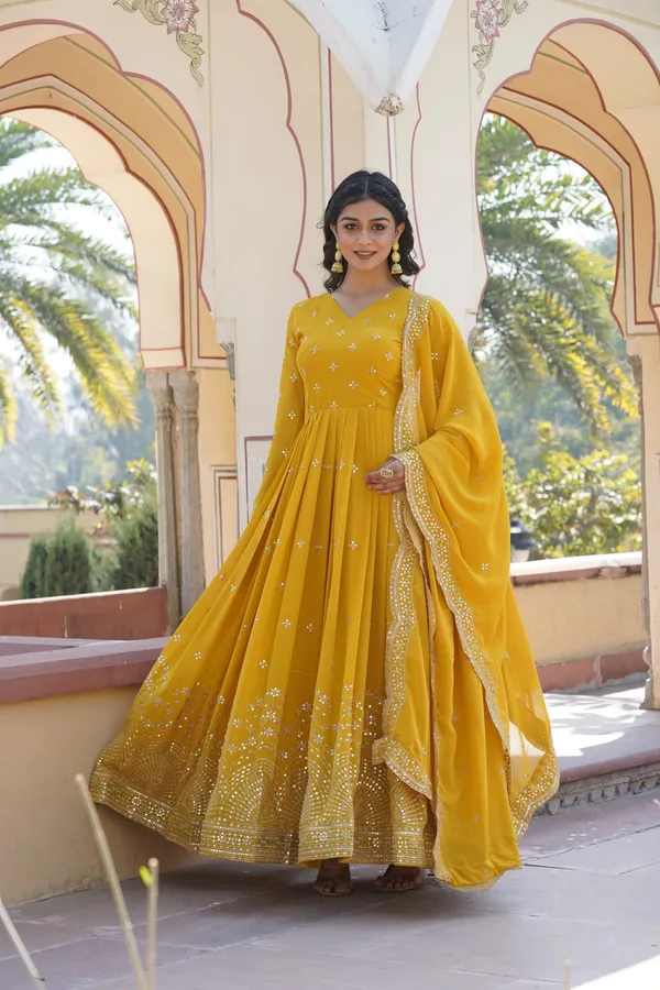 Royal_Mustard_Zari_Sequins_Anarkali_Gown_With_Cut_Work_Dupatta