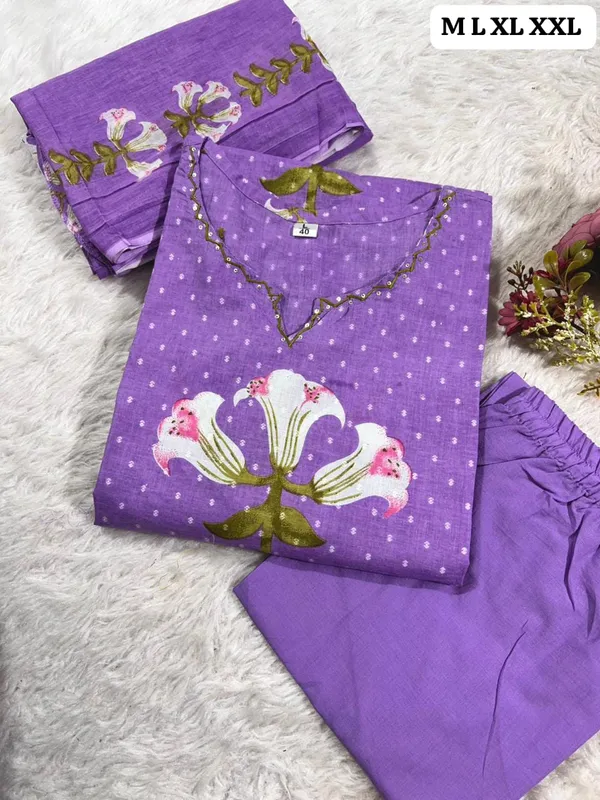 Premium_Floral_Printed_Cotton_Kurta_Set_With_Hand_Embroidered_Neckline_&_Mal_Cotton_Dupatta