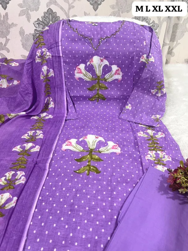 Premium_Floral_Printed_Cotton_Kurta_Set_With_Hand_Embroidered_Neckline_&_Mal_Cotton_Dupatta