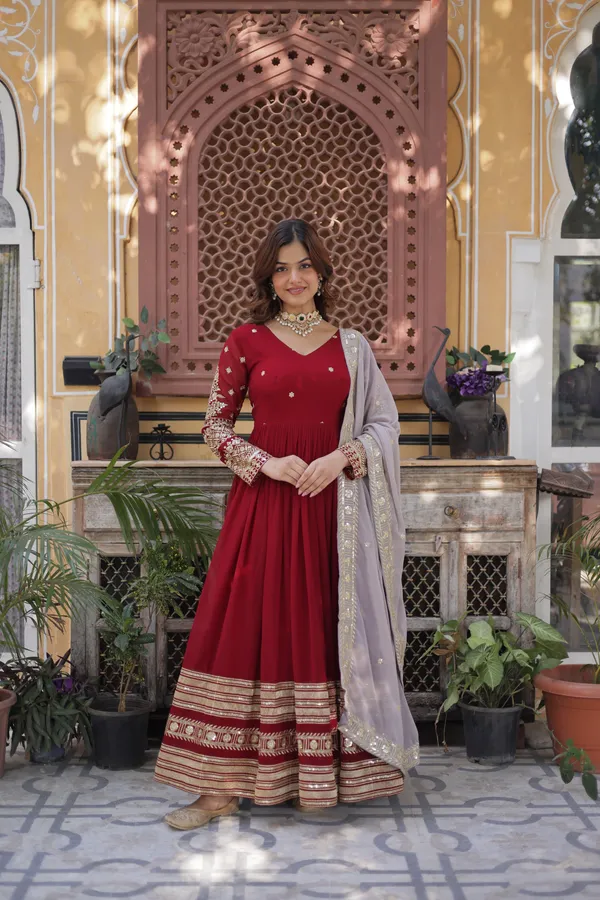Premium_Faux_Blooming_Zari_Sequins_Embroidered_Gown_With_Dupatta