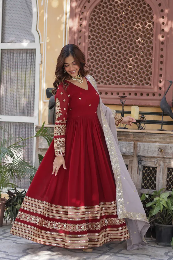 Premium_Faux_Blooming_Zari_Sequins_Embroidered_Gown_With_Dupatta