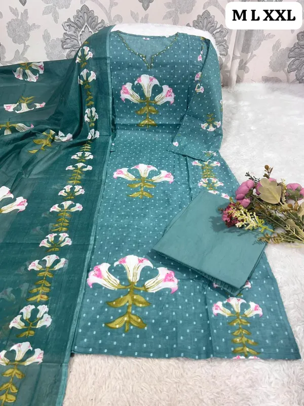 Premium_Floral_Printed_Cotton_Kurta_Set_With_Hand_Embroidered_Neckline_&_Mal_Cotton_Dupatta