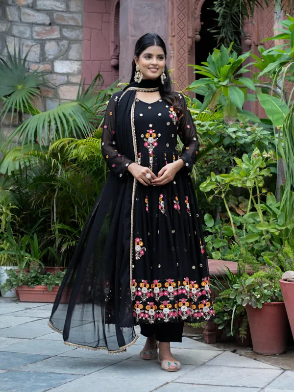 Premium_Faux_Georgette_Heavy_Embroidered_Sequins_Work_Gown_With_Dupatta