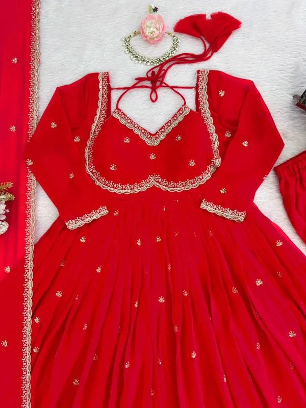 Premium_Faux_Georgette_Thread_Sequin_Anarkali_With_Pant_&_Dupatta