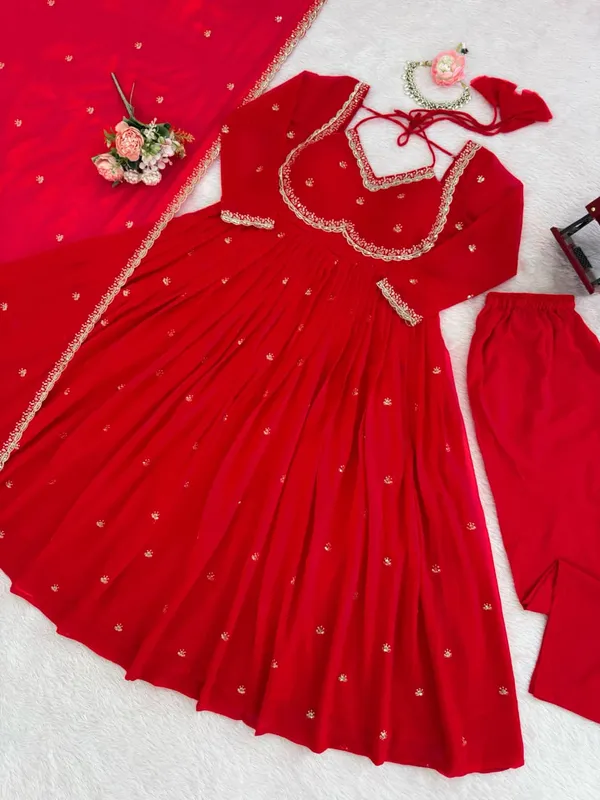 Premium_Faux_Georgette_Thread_Sequin_Anarkali_With_Pant_&_Dupatta