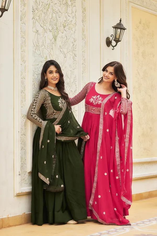 Luxury_Faux_Georgette_Sequin_Embroidered_Long_Gown_With_Dupatta