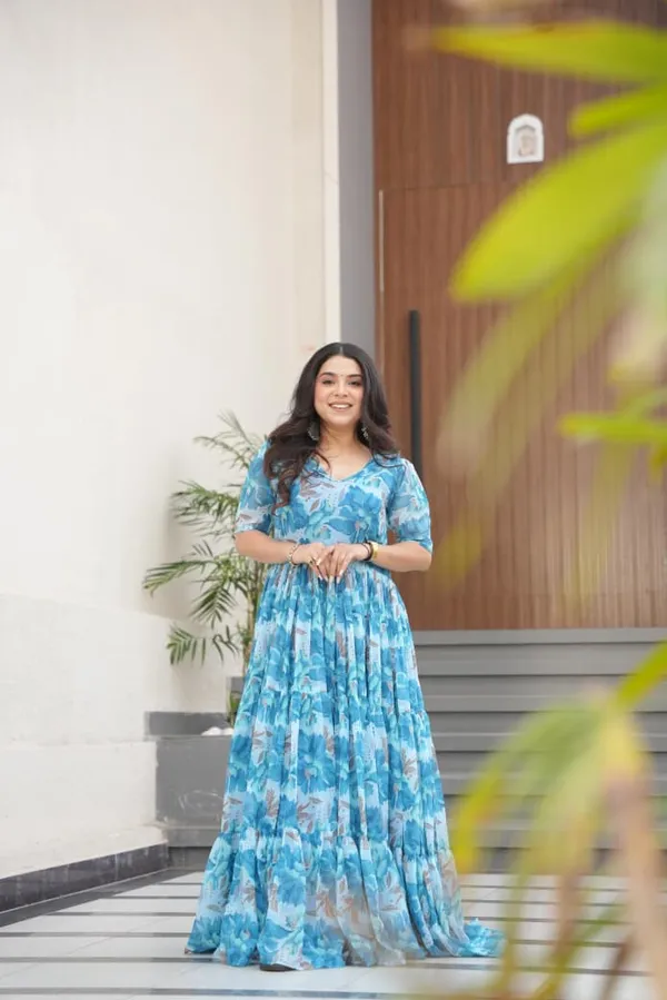 Sky_Blue_Flair_Floral_Printed_Faux_Georgette_Gown