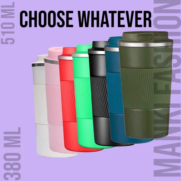 Military_Green_Insulated_Coffee_Tumbler_With_Spill_Proof_Flip_Lid_|_Stainless_Steel_(Set_Of_2)_(380_Ml_&_510_Ml)