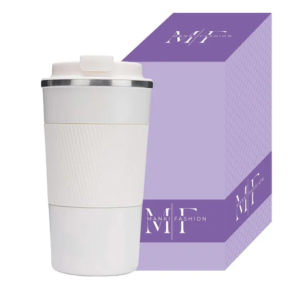 White_Stainless_Steel_Reusable_Insulated_Coffee_Cup_With_Leakproof_Lid