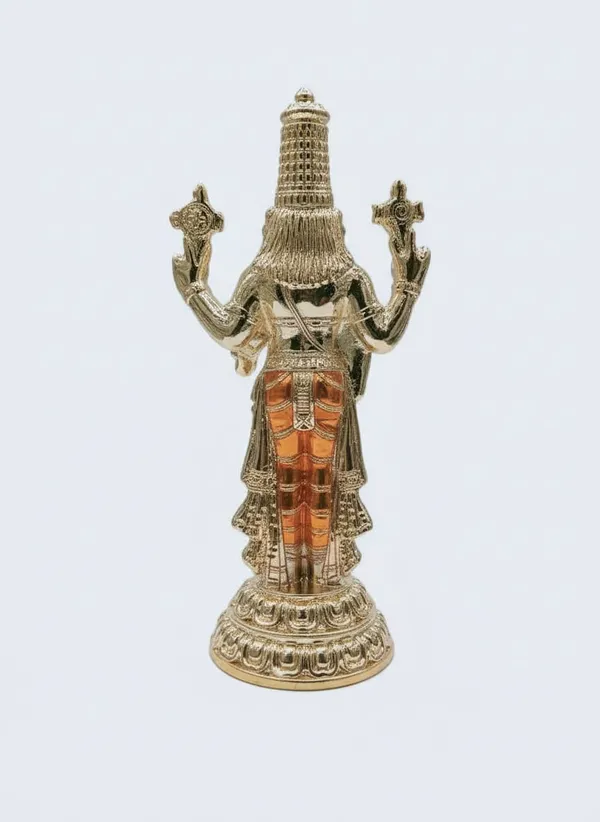 Goden_Premium_999-_6"_Silver_Plated_Dhoti_Balaji_-_Full_Gold_For_Pooja_Room