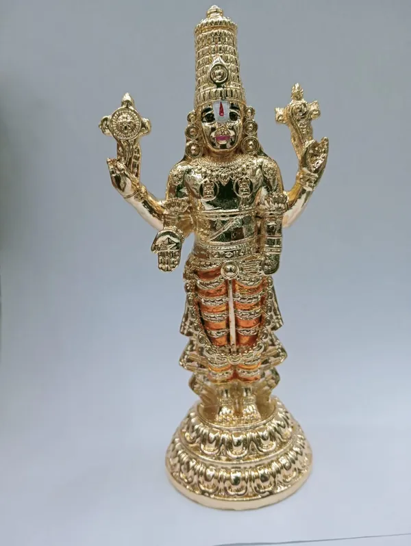 Goden_Premium_999-_6"_Silver_Plated_Dhoti_Balaji_-_Full_Gold_For_Pooja_Room