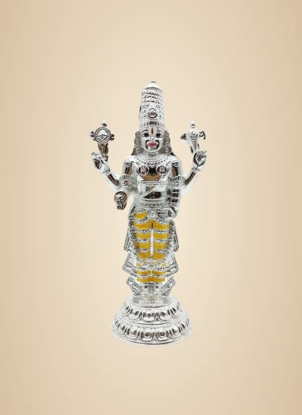 Premium_999_6"_Silver_Plated_Dhoti_Balaji_-_Full_Silver_For_Pooja_Room