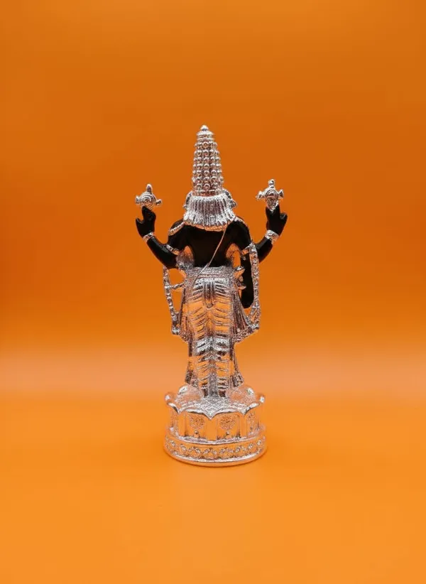 Premium_999_5"_Silver_Plated_Kamal_Balaji_-_Black_And_Silver_For_Pooja_Room