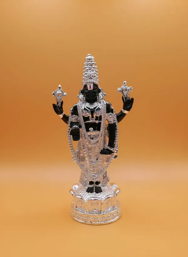 Premium_999_5"_Silver_Plated_Kamal_Balaji_-_Black_And_Silver_For_Pooja_Room