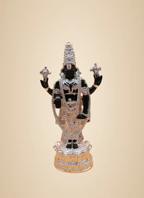 Premium_999_5"_Silver_Plated_Kamal_Balaji_-_Black_And_Silver_For_Pooja_Room