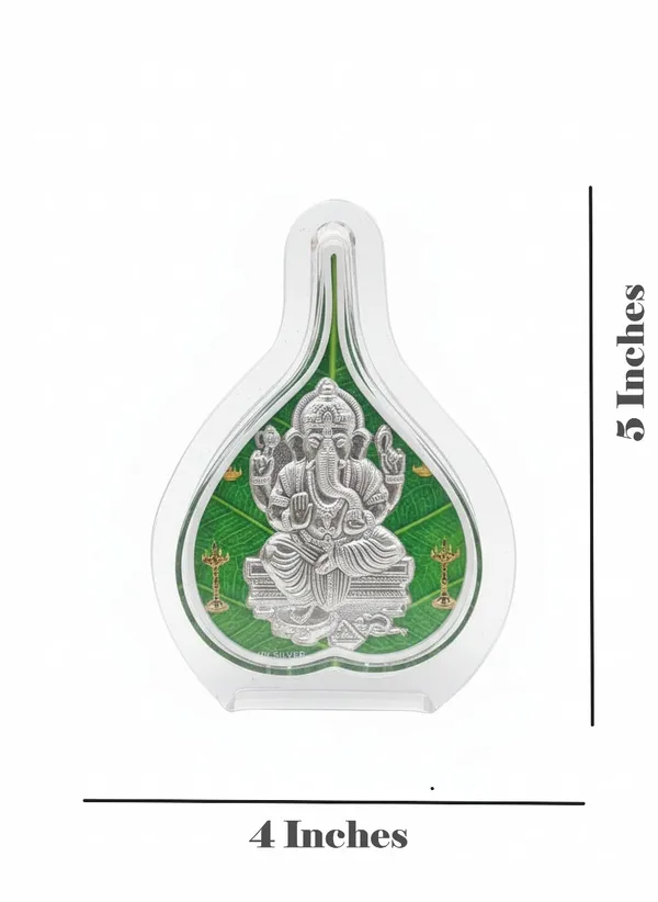 Premium_999_Silver_Green_Leaf_Ganesh_For_Pooja_Room