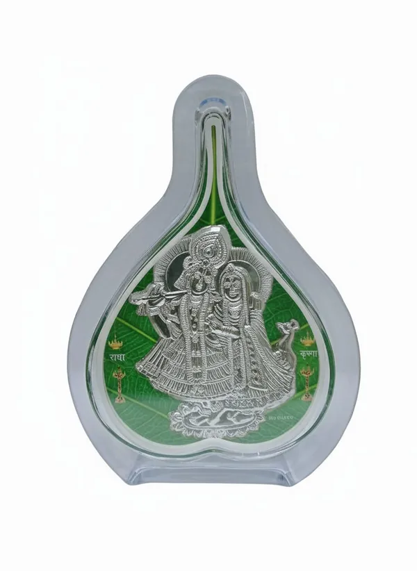 Premium_999_Silver_Green_Leaf_Radha_Krishna_For_Pooja_Room