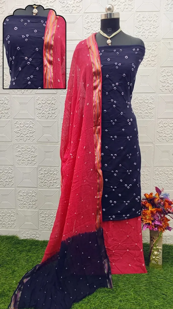 Black_&_Red_Pure_Cotton_Hand_Bandhej_Bandhani_Unstitched_Suit_Dress_Material_With_2_Meter_Dupatta_For_Women