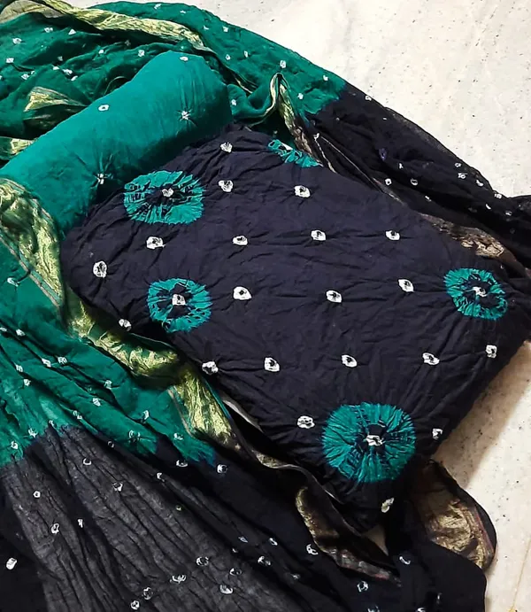 Black_&_Rama_Pure_Cotton_Hand_Bandhej_Bandhani_Unstitched_Suit_Dress_Material_With_2_Meter_Dupatta_For_Women
