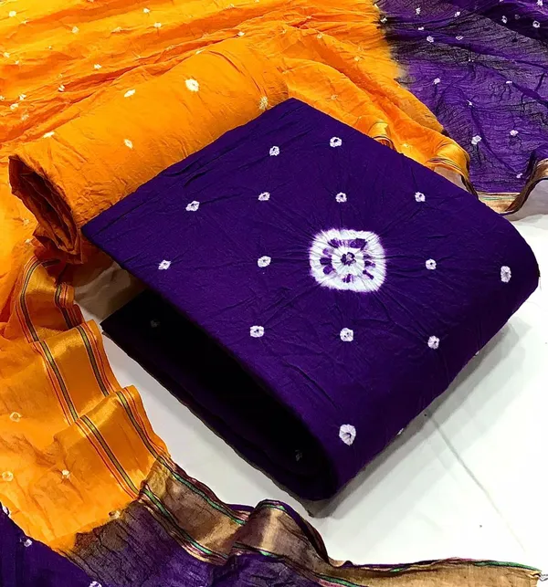 Purple_&_Lemon_Pure_Cotton_Hand_Bandhej_Bandhani_Unstitched_Suit_Dress_Material_With_2_Meter_Dupatta_For_Women
