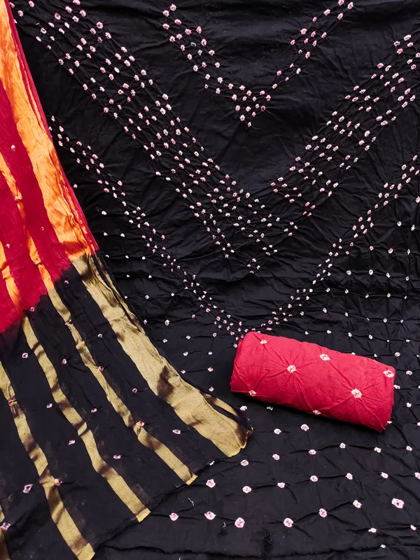 Black_&_Red_Pure_Cotton_Hand_Bandhej_Bandhani_Unstitched_Suit_Dress_Material_With_2_Meter_Dupatta_For_Women