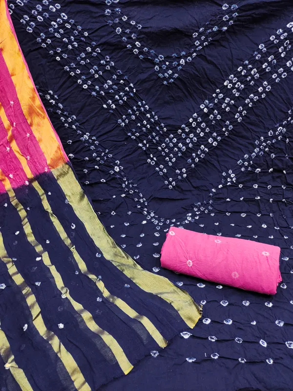 Blue_&_Pink_Pure_Cotton_Hand_Bandhej_Bandhani_Unstitched_Suit_Dress_Material_With_2_Meter_Dupatta_For_Women