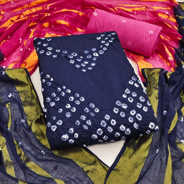 Blue_&_Pink_Pure_Cotton_Hand_Bandhej_Bandhani_Unstitched_Suit_Dress_Material_With_2_Meter_Dupatta_For_Women
