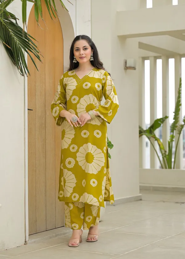 Mustard_Yellow_Floral_Printed_Cotton_Kurta_Pant