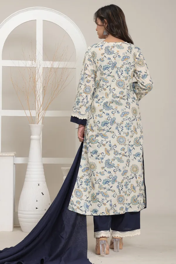 Off_White_Floral_Printed_Soft_Cotton_Kurta_Set_With_Dupatta