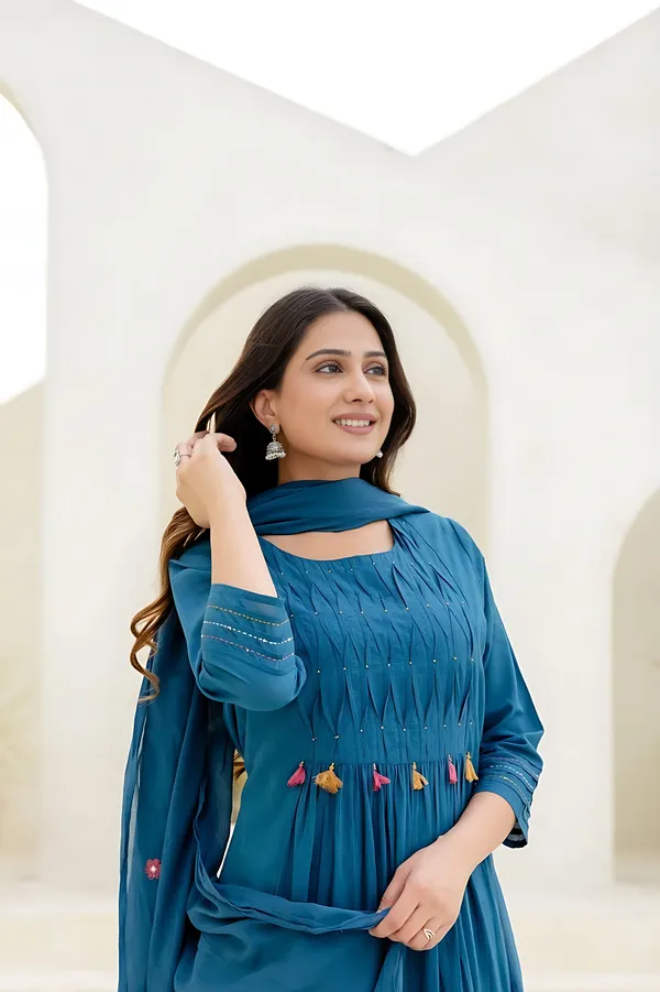 Teal_Embroidered_Mul_Cotton_Kurta_Set_With_Dupatta