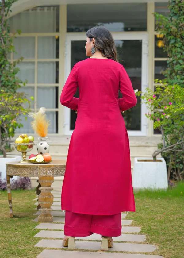 Rani_Pink_Shell_&_Coin_Lace_Cotton_Kurta_Set