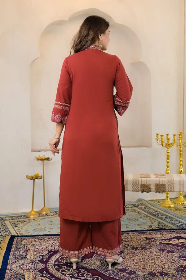 Rust_Red_Embroidered_Kurta_Set_With_Dupatta