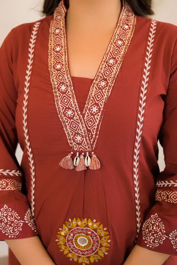 Rust_Red_Embroidered_Kurta_Set_With_Dupatta