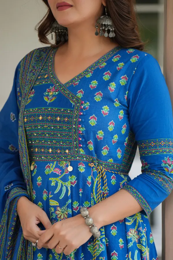 Blue_Angrakha_Anarkali_Cotton_Suit_Set