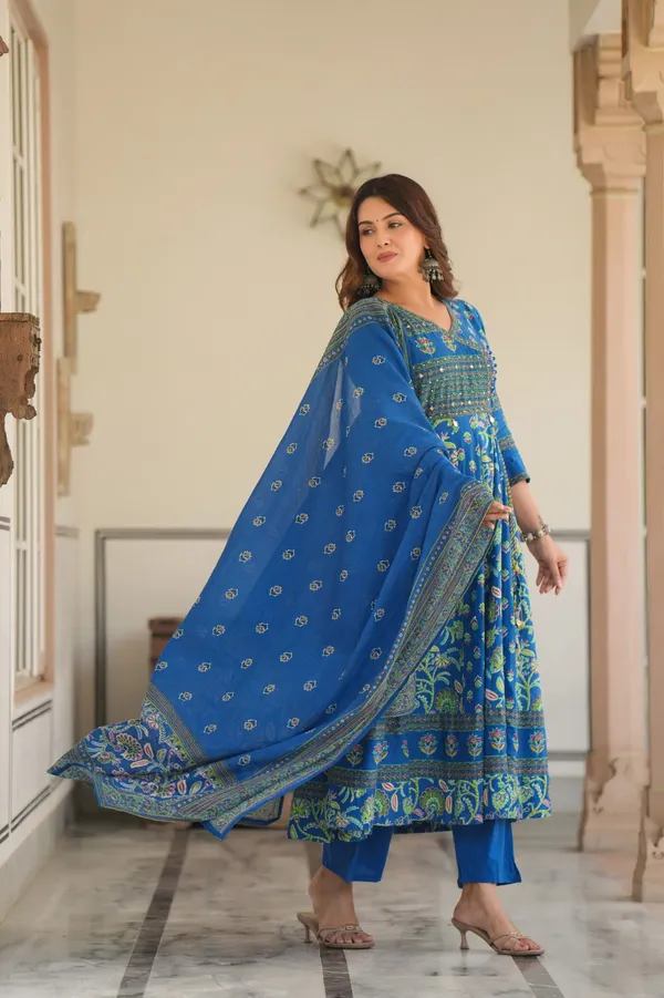 Blue_Angrakha_Anarkali_Cotton_Suit_Set