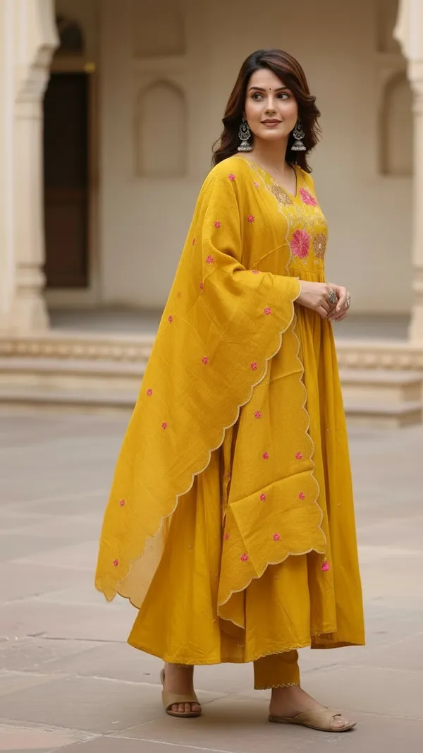 Mustard_Mul_Chanderi_Floral_Embroidered_Suit_Set