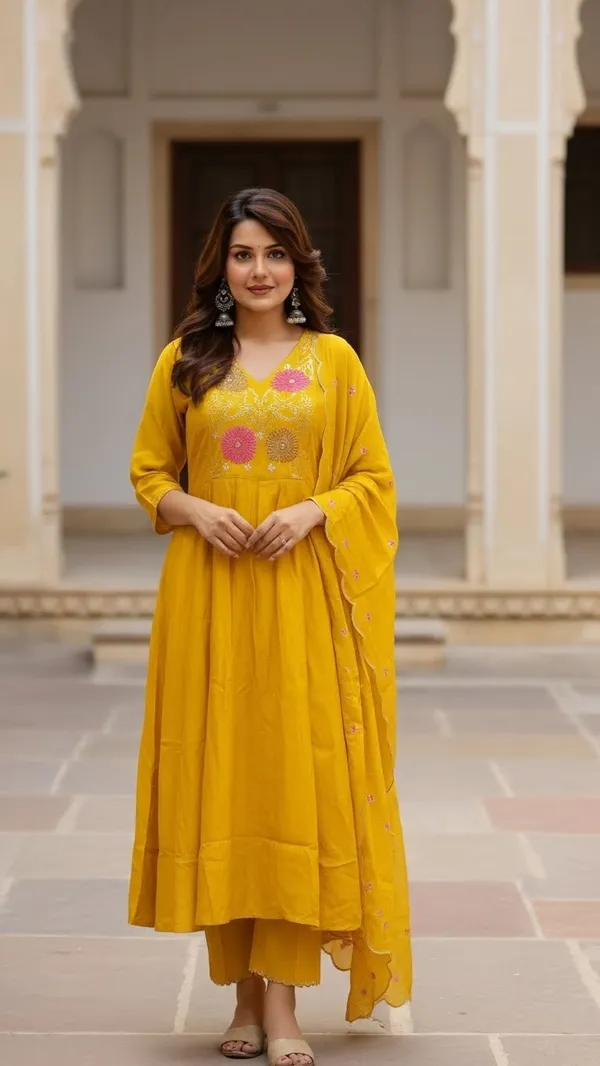 Mustard_Mul_Chanderi_Floral_Embroidered_Suit_Set
