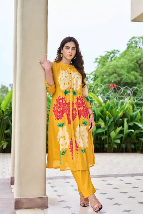 Pure_Mul_Cotton_Mustard_Floral_Printed_Kurta_Pant_Set