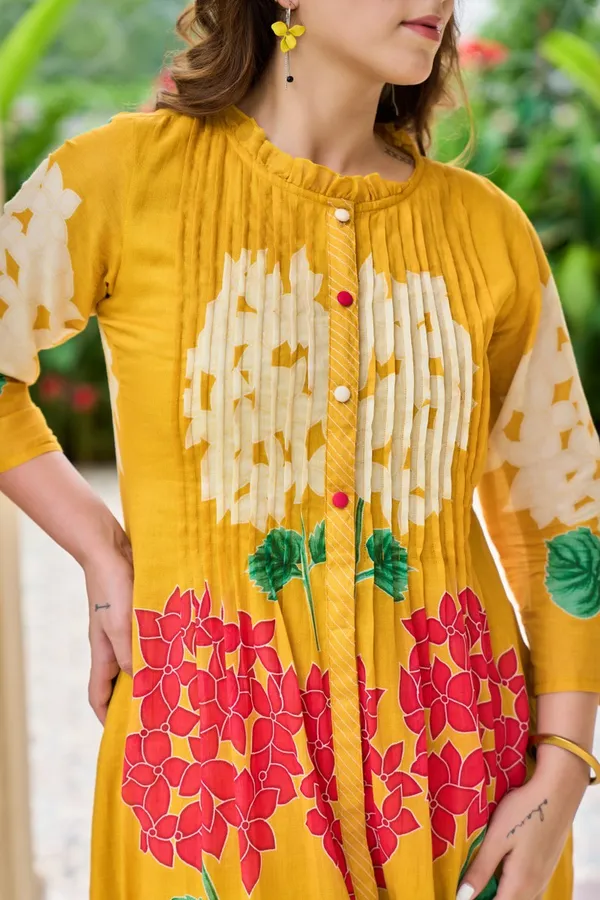 Pure_Mul_Cotton_Mustard_Floral_Printed_Kurta_Pant_Set