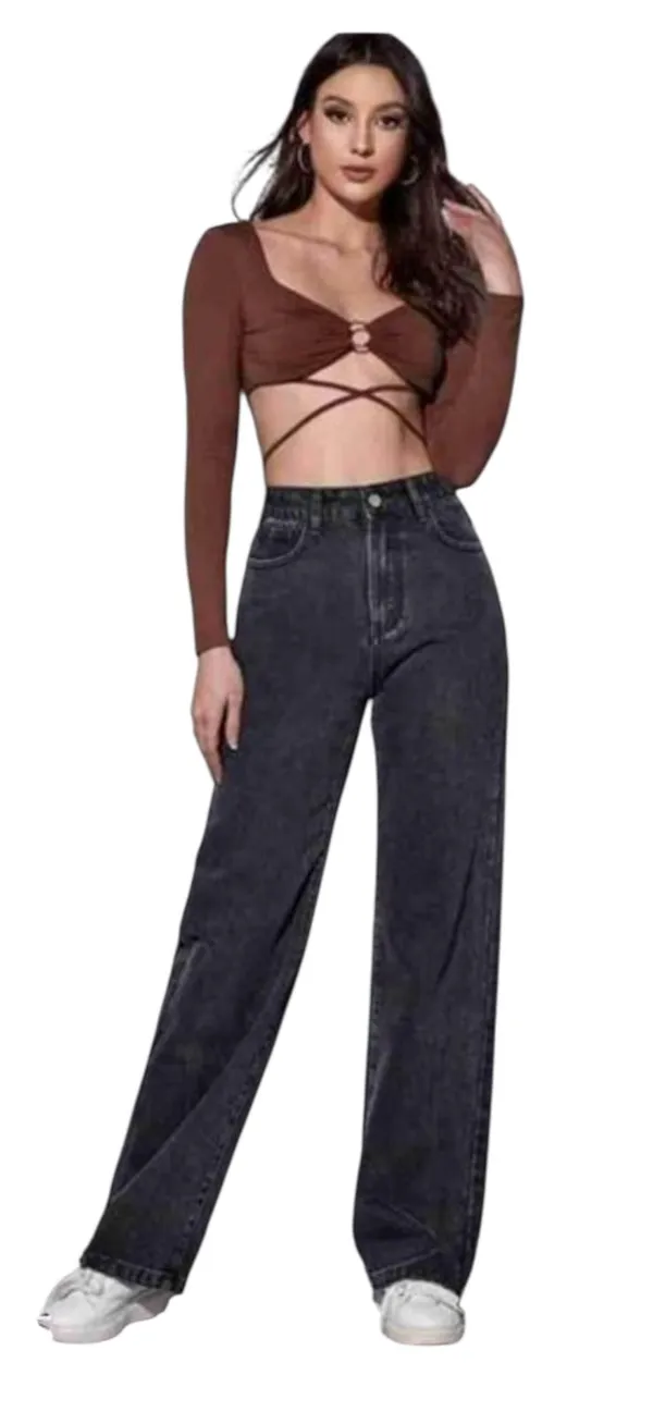 Grey_And_Black_Straight_Fit_Denim_Jeans_For_Girls