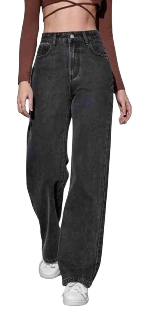 Grey_And_Black_Straight_Fit_Denim_Jeans_For_Girls