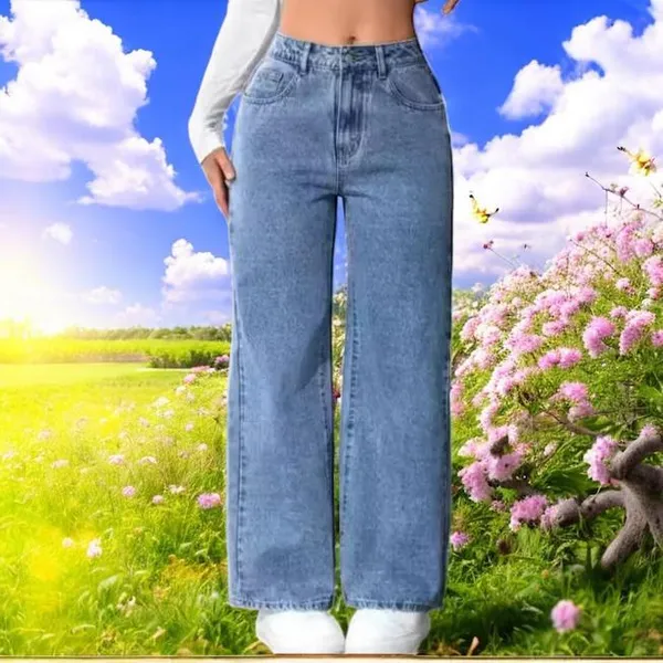 Blue_Straight_Fit_Sikky_Denim_Jeans_For_Girls