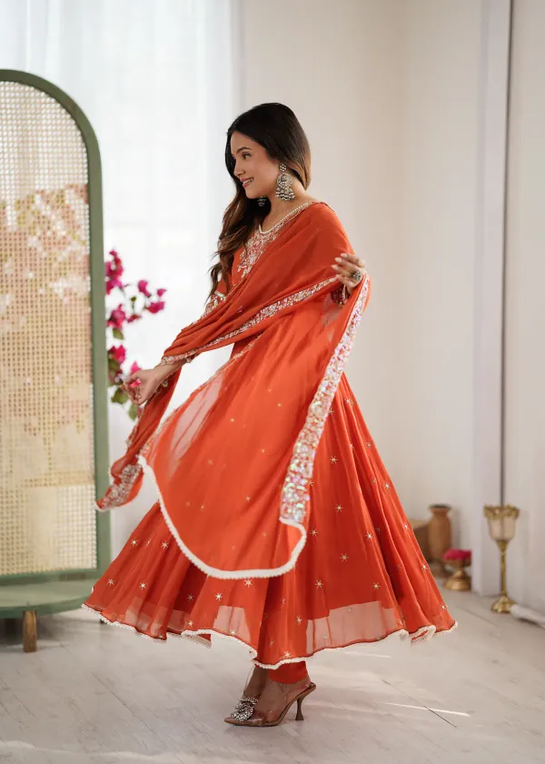 Elegant_Orange_Blomming_Faux_Embroidered_Anarkali_Gown_For_Women