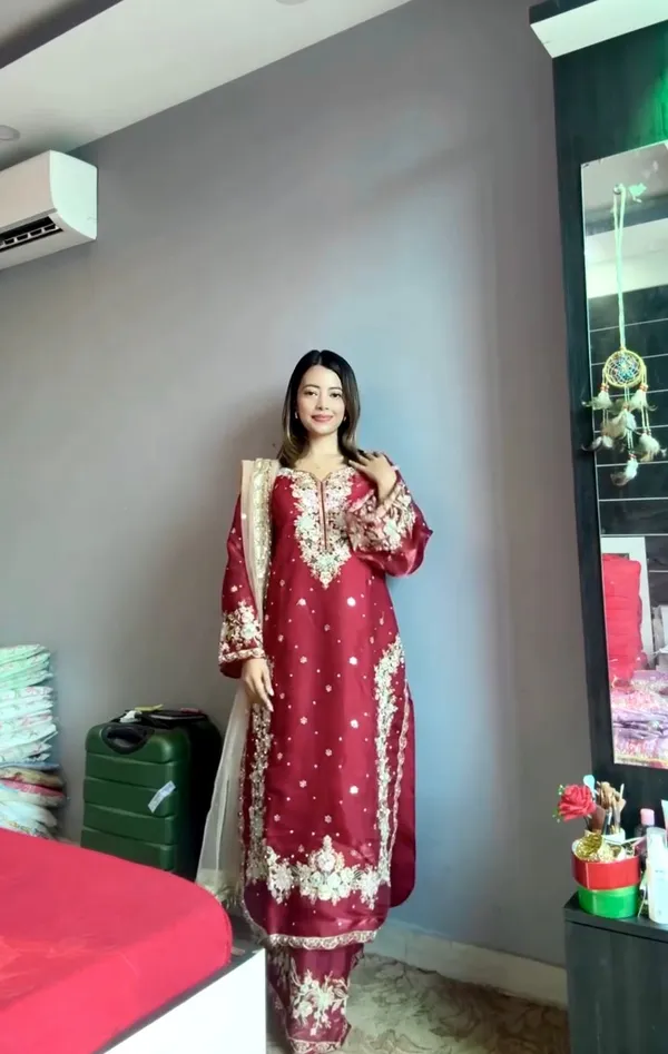 Maroon_Party_Wear_Top,_Palazzo_&_Dupatta_Set_for_Women